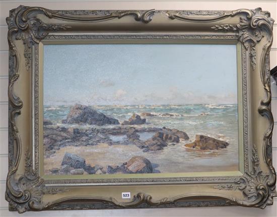 Cecil Thornley Stewart (1881-1967), oil on board, Coastal landscape, signed, 50 x 75cm